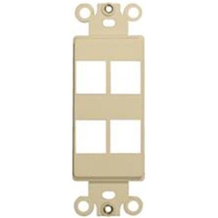 DOOMSDAY Decorator Wallplate For Keystone Jacks And Modular Inserts Four Ports Ivory DO390769